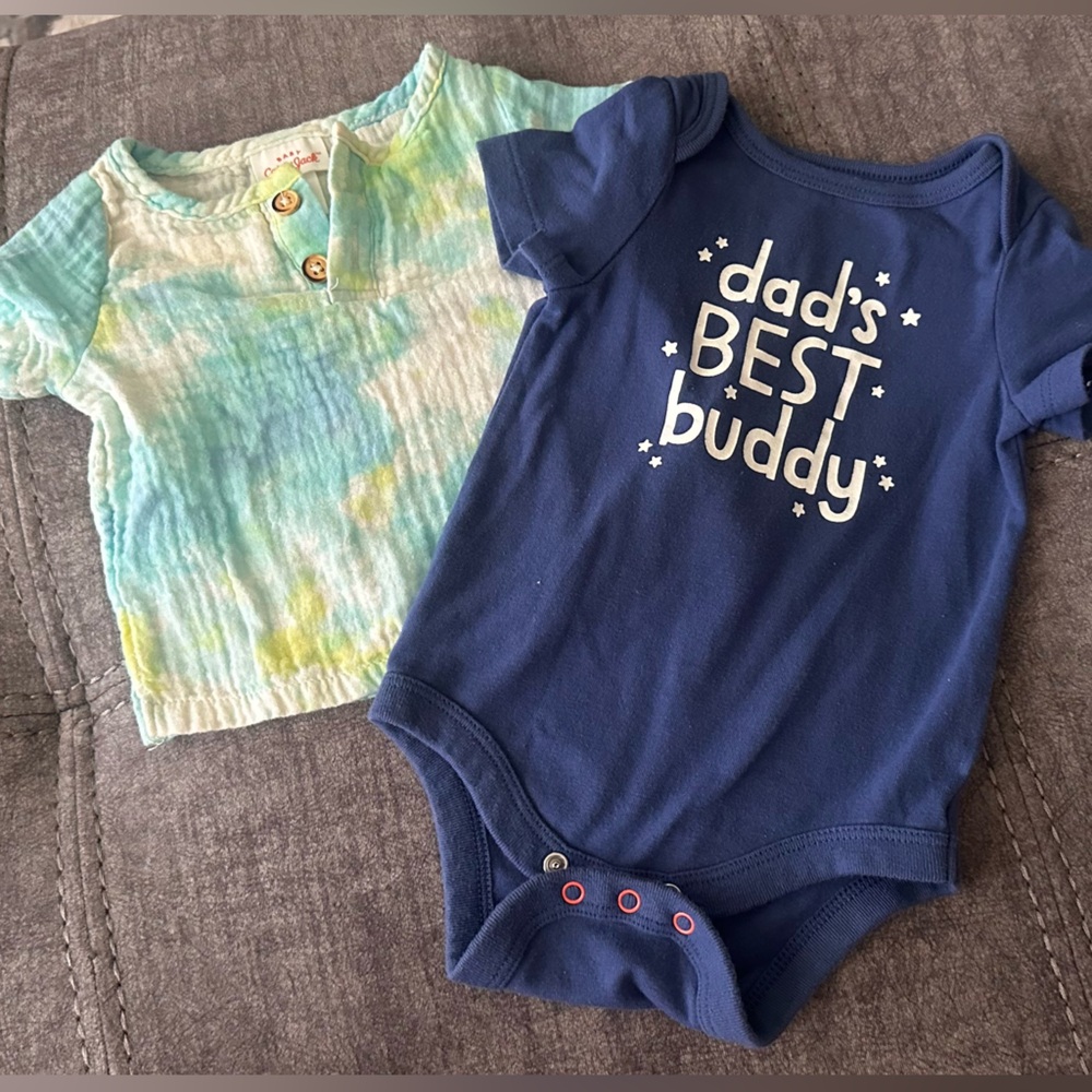 Cat & Jack Blue and White Bodysuits Set